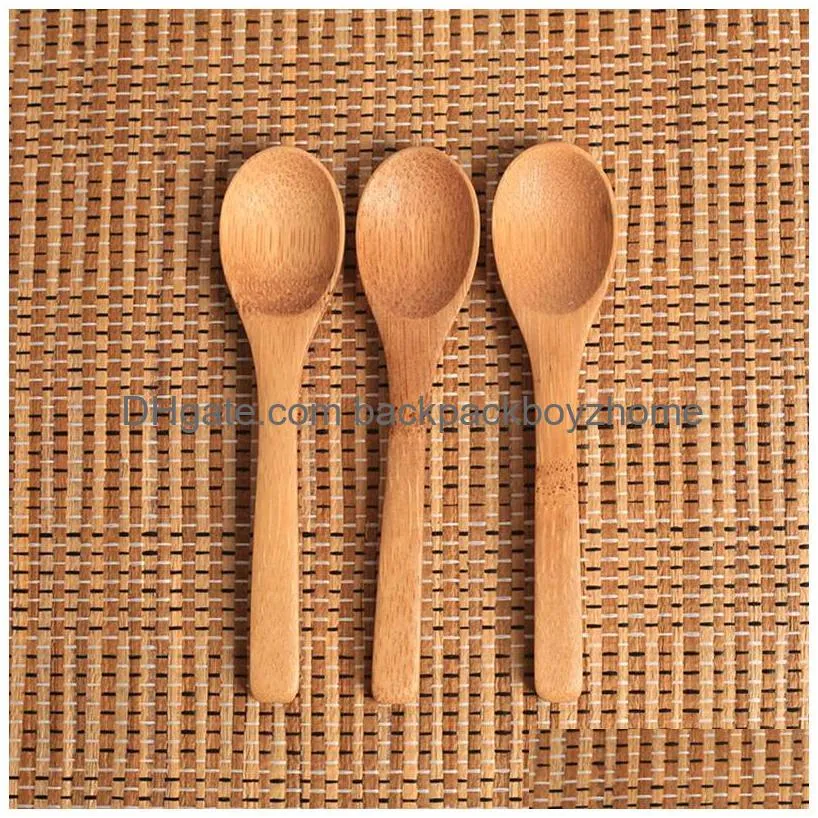 Spoons 12.8Cm/5Inch Wooden Spoon Ecofriendly Tableware Bamboo Scoop Coffee Honey Tea Soup Teaspoon Stirrer Cooking Utensil Tool Jy0293 Dh8Rj