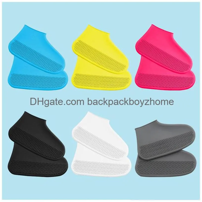 Disposable Covers Sile Rain Boots Waterproof Shoe Er Water Resistant Overshoes Uni Non-Slip Wear-Resistant Reusable Indoor Outdoor Rai Dhixb