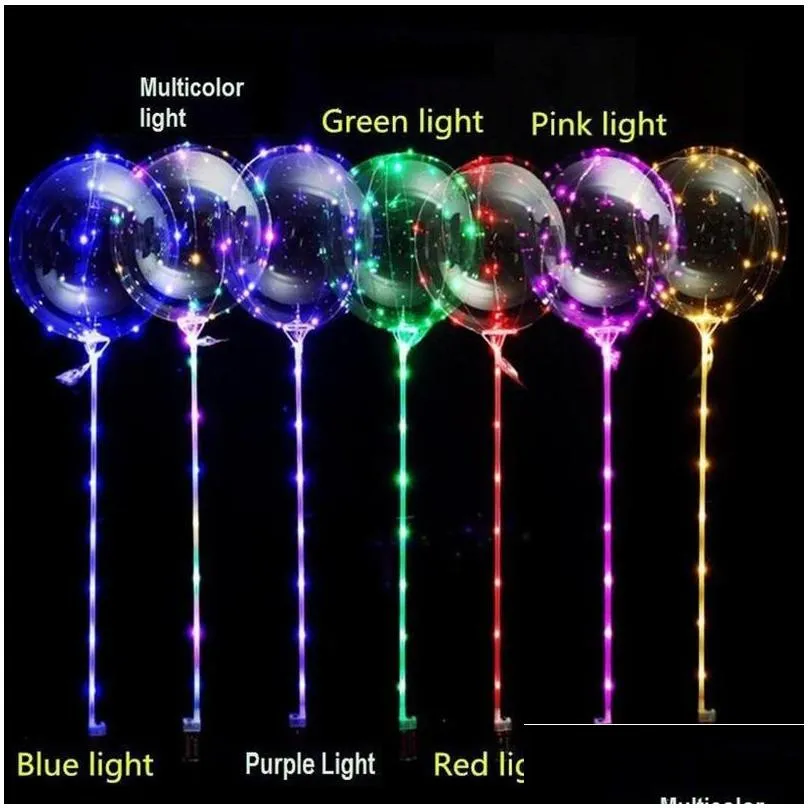bobo balloon 20 inch led string light with 3m led strip wire luminous decoration lighting for party gift