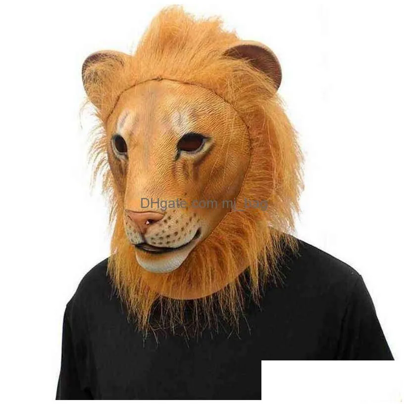 Party Masks Latex  Mask Fl Face Animal Halloween Masquerade Birthday Cosplay L220711 Home Garden Festive Supplie Drop Delivery Dhgui