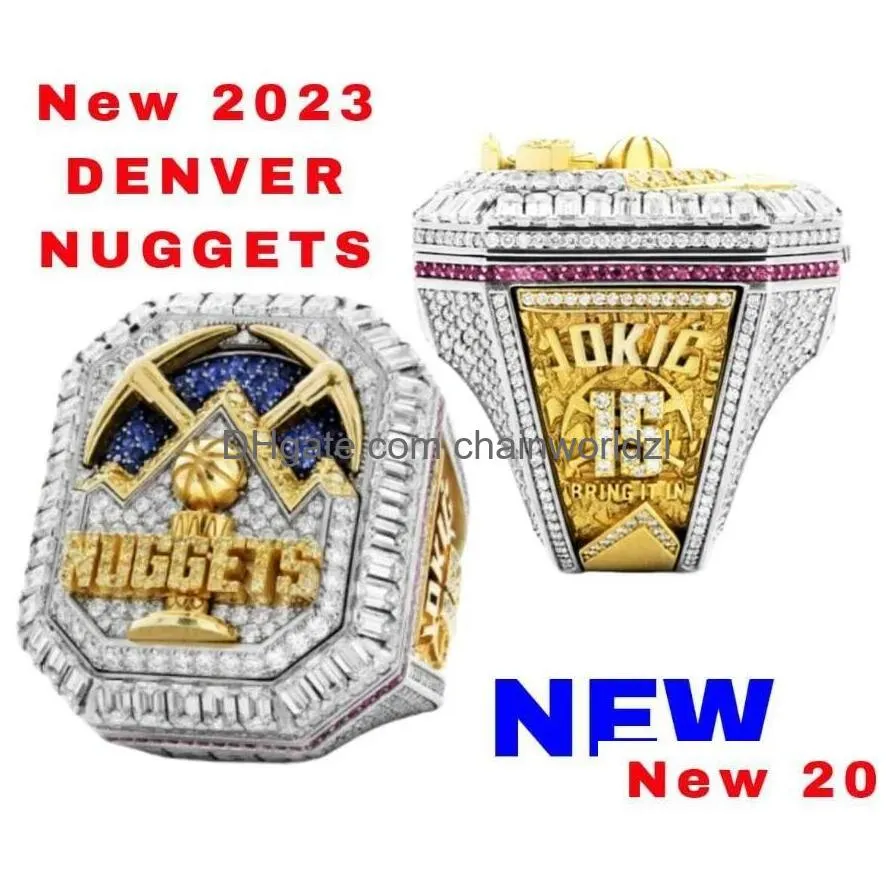 2022 2023 basketball jokic team champions championship ring with wooden display box souvenir men fan gift drop 