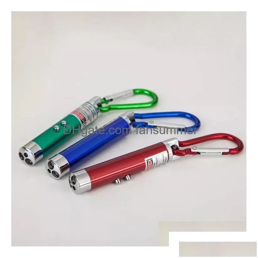 laser pointers mtifunctional 3 in1 led light pointer key chain flashlights mini torch flashlight money detector drop delivery el