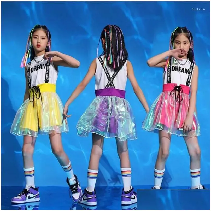 stage wear girls jazz dance costumes hip hop outfits cheerleading performance clothing street dancing dress suit kids modern