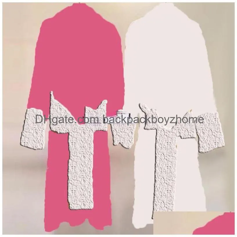 Bath Robe Men Women Bath Robes Ins Fashion Portrait Uni Bathrobe Indoor Outdoor Casual Loose Robe Birthday Gift For Lover Sleepwear Dr Dh0Yx