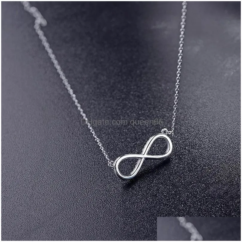 Pendant Necklaces Necklaces Best Quality 100% 925 Sterling Sier Original Crystals From S Pendant Women Lucky Number Fine Jewelry Drop Dh6Qc