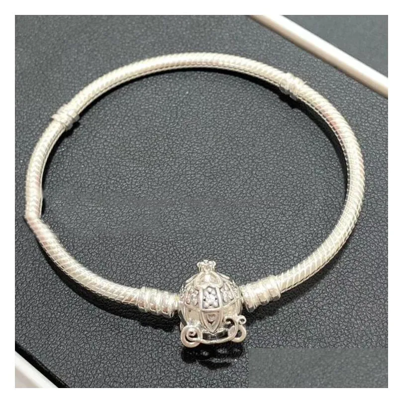 Chain S925 Sterling Sier Bracelet Womens Designer Link Charms Bracelets Pumpkin Car Fashion Couple Jewelry Valentines Day Gift Drop D Dhxky