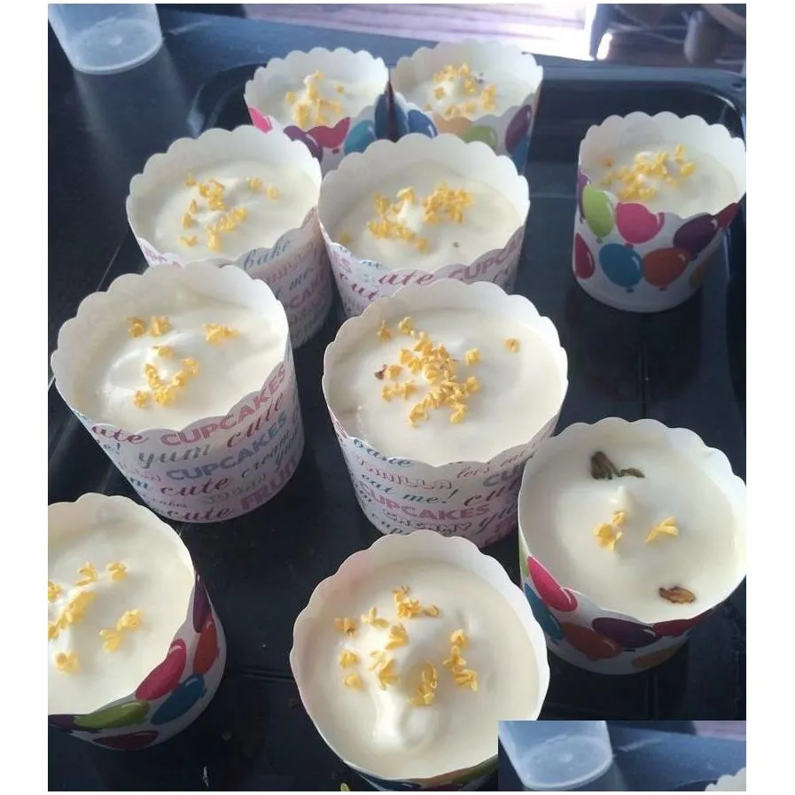 Cupcake Mini Paper Cupcake Baking Cups Muffin Cake Food Grade White Paperboard High-Temperature 50 Pack Drop Delivery Home Garden Kitc Dhn24