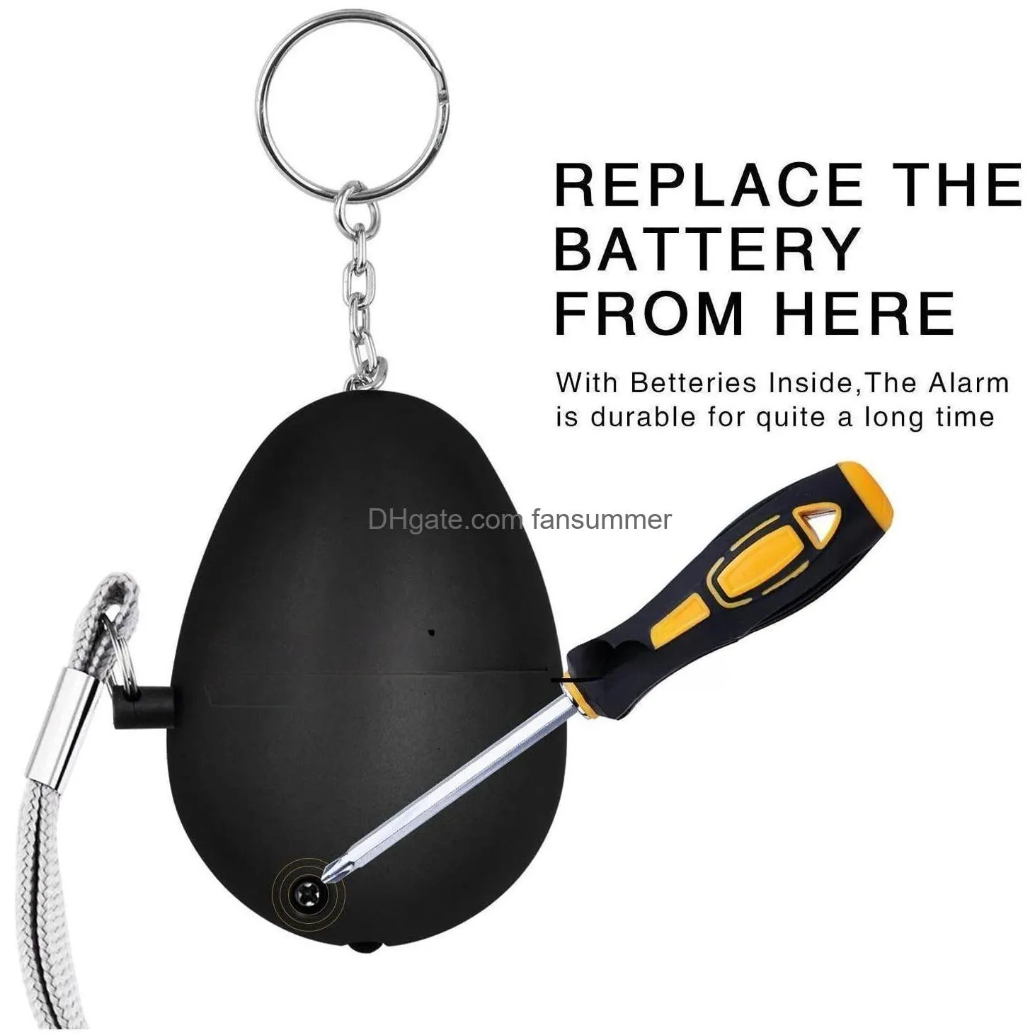 Anti-Lost Alarm Wholesale 100X Personal Alarm Girl Women Old Man Security Protect Alert Safety Scream Loud Keychain 130Db Egg Ship By Dhpes