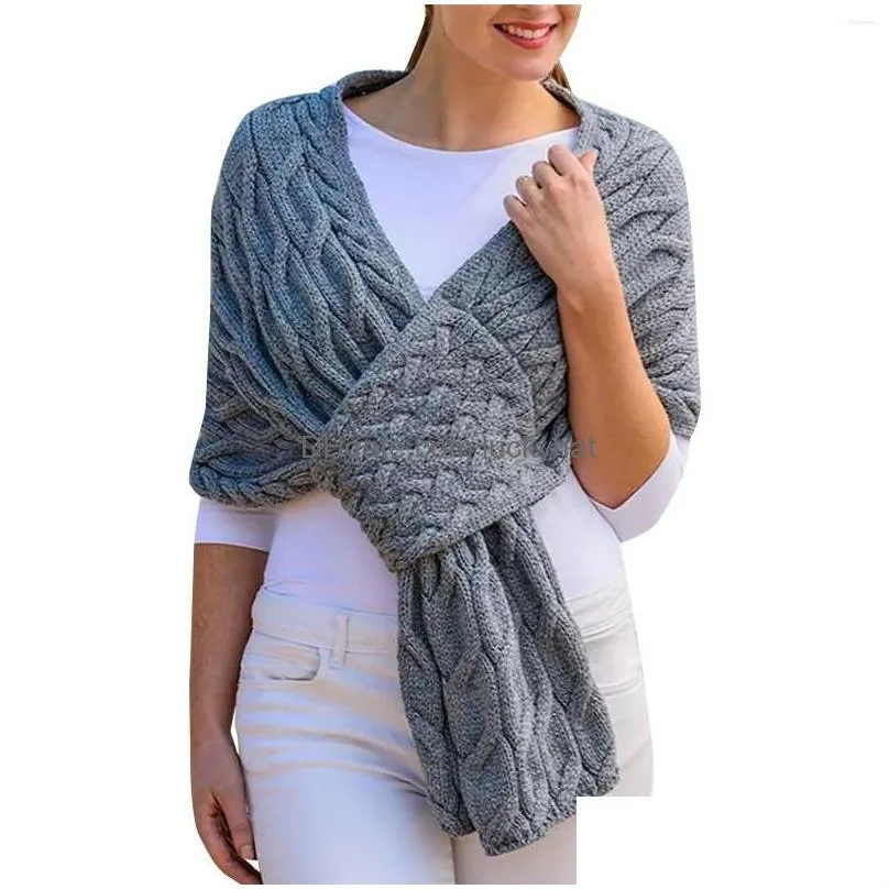 Scarves Autumn And Winter Womens Scarf Fashion Knitted Shawl Eleven Silk Drop Delivery Dhrpc