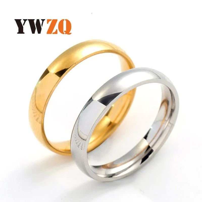 accessories titanium steel ring 4mm circular smooth couple stainless steel exquisite plain ring jewelry women