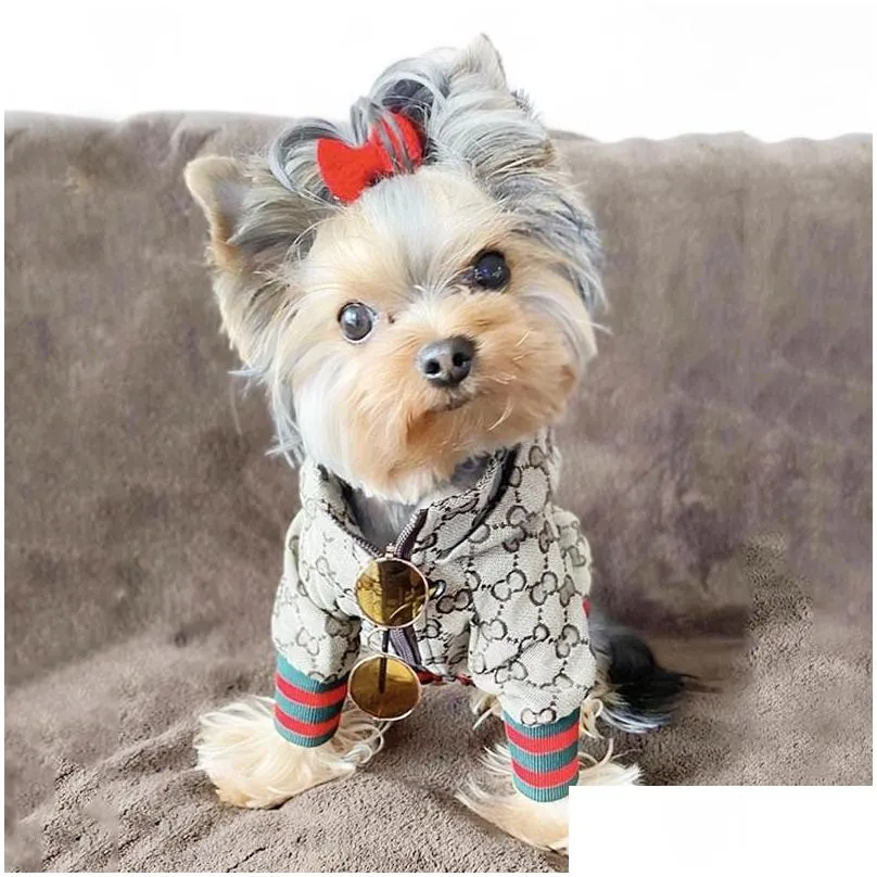 Dog Apparel Fashion Dog Apparel Classic Vintage Puppy Dresses Pet Outdoor Casual Esigner Letters Printed Couples Styles Shirts For Ted Dhkv8