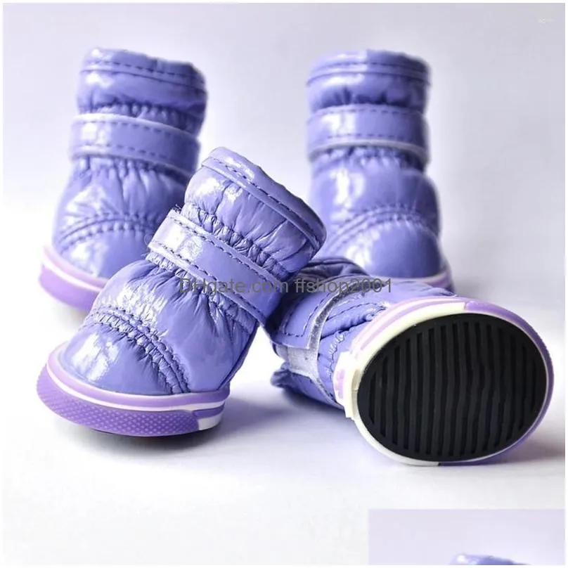 dog apparel 4 pcs/sets waterproof winter shoes for small dogs warm fleece puppy pet snow boots chihuahua yorkies teddy