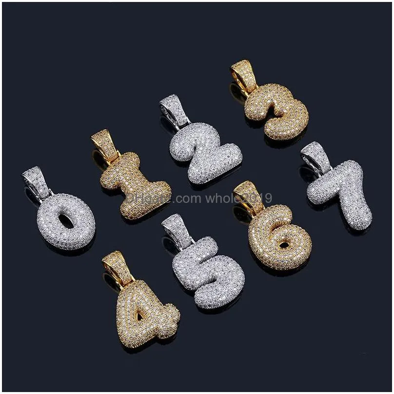 Pendant Necklaces Mens Hip Hop Necklace Jewelry Fashion Iced Out Number Pendant Necklaces Gold Twist Chain For Men Drop Delivery Jewel Dh4Bp