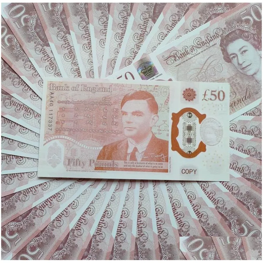 Novelty Games Prop Money Copy Banknote Party Fake Toys Uk Pounds Gbp British10 20 50 Eur Commemorative Ticket Faux Billet Notes Toy F Dhqp9