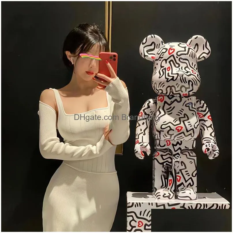 Movie & Games New Game Bearbrick Keith Harlem 48Th Generation Violent Building Block Bear 1000% Fashion Decoration Doll Hand Made Livi Dh7Hs