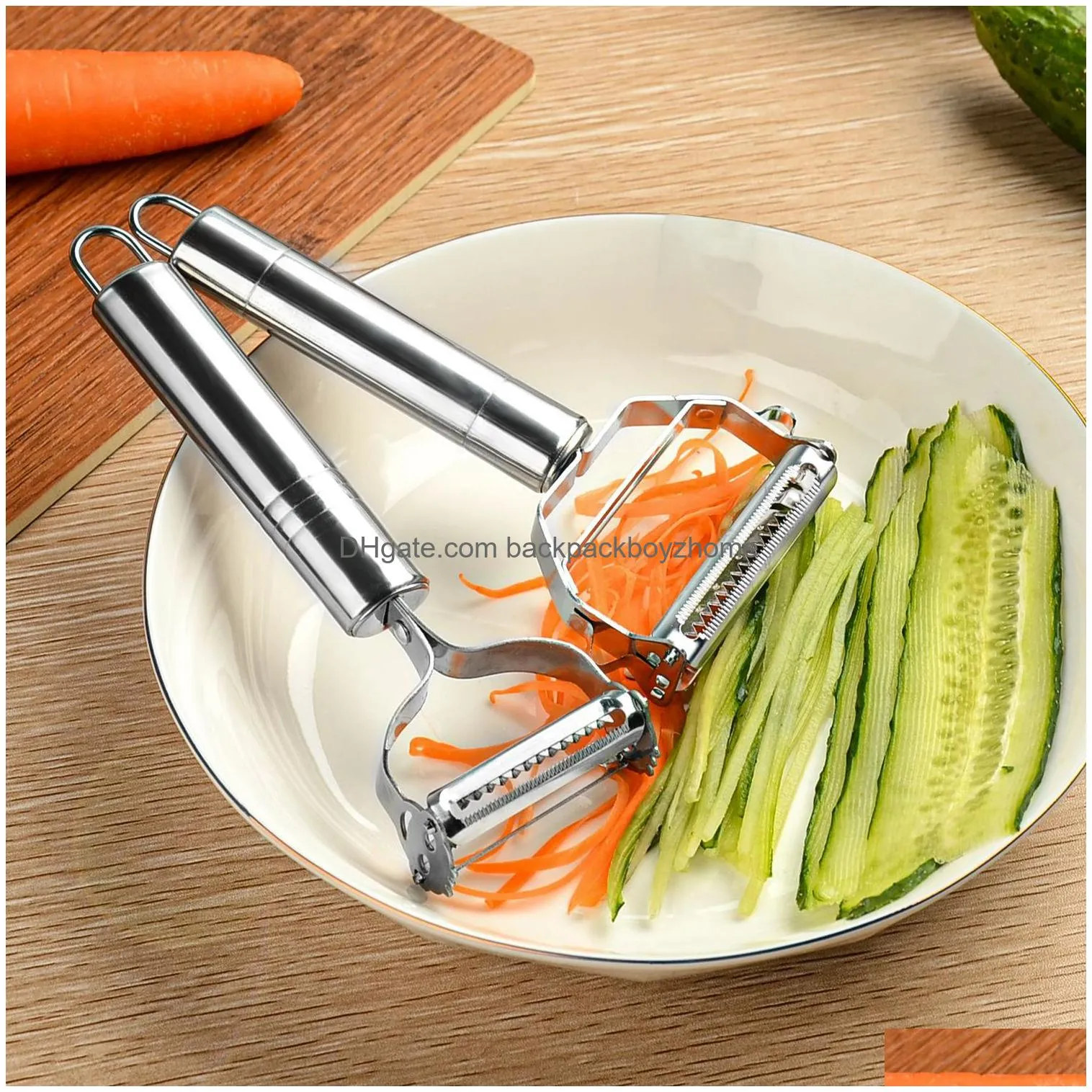 Fruit & Vegetable Tools Stainless Steel Tools Peeler Fruit Vegetable Melon Potato Carrot Cucumber Mtifunction Grater Jienne Slice Home Dhfbx