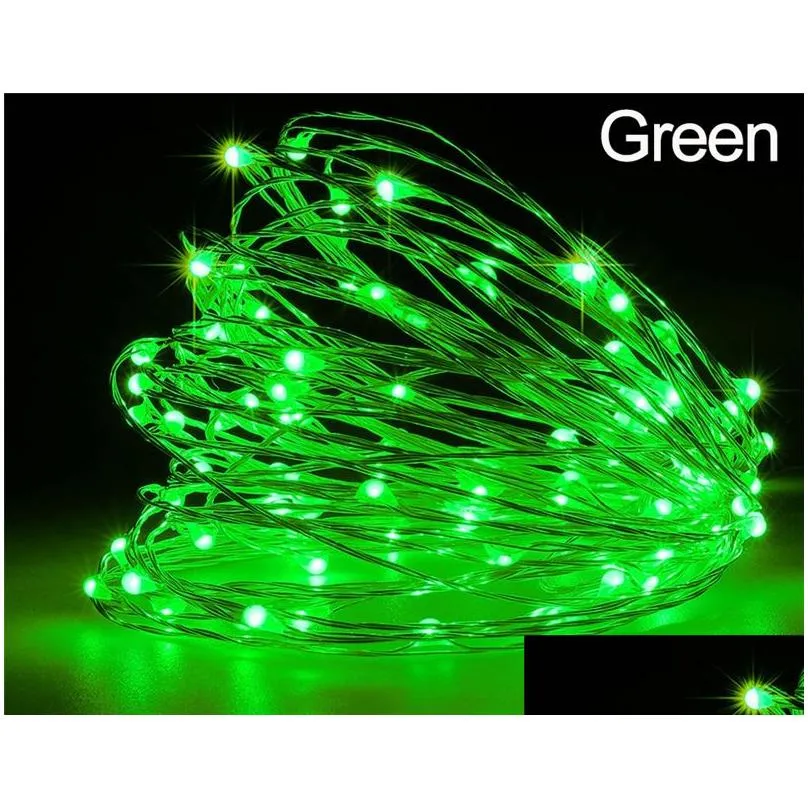 fairy light string usb battery powered waterproof 2m 5m 10m 20 100 leds string silver line firefly holiday light strip