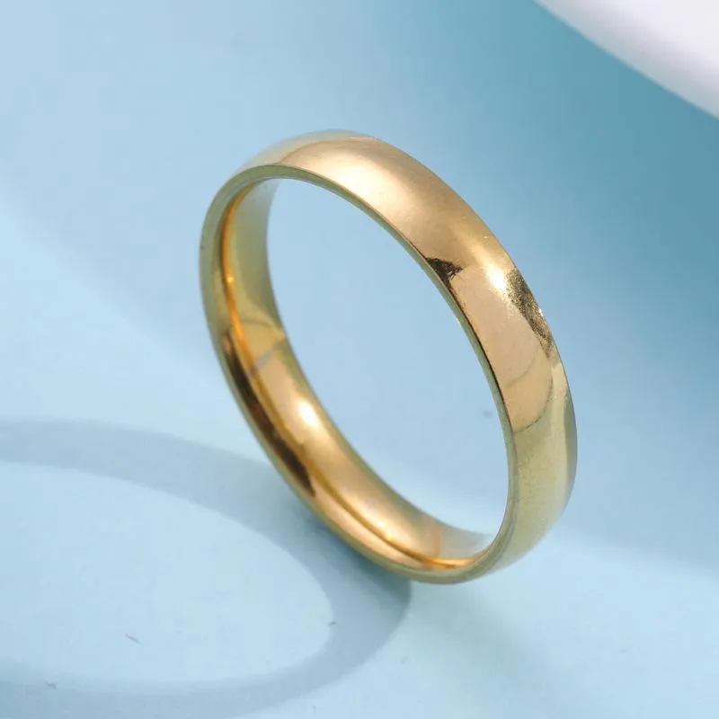 accessories titanium steel ring 4mm circular smooth couple stainless steel exquisite plain ring jewelry women