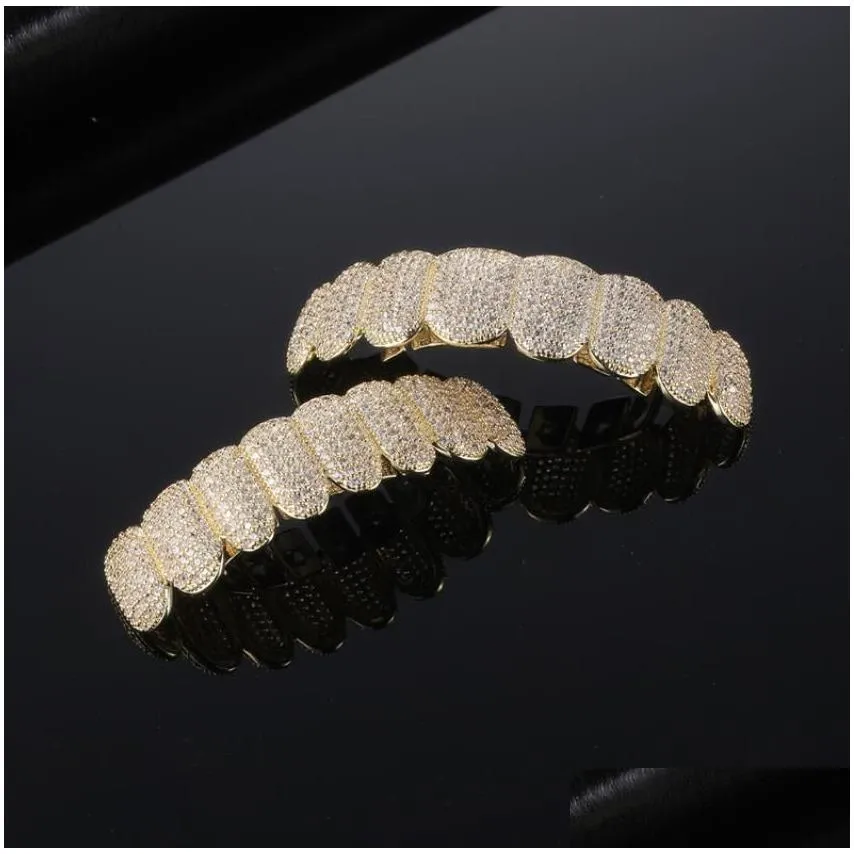 Grillz, Dental Grills Mouth Grillz Dental Zircon Braces Vampire Teeth Hip Hop Personality Fangs Gold Sier Women Men Jewelry Drop Deli Dhgka