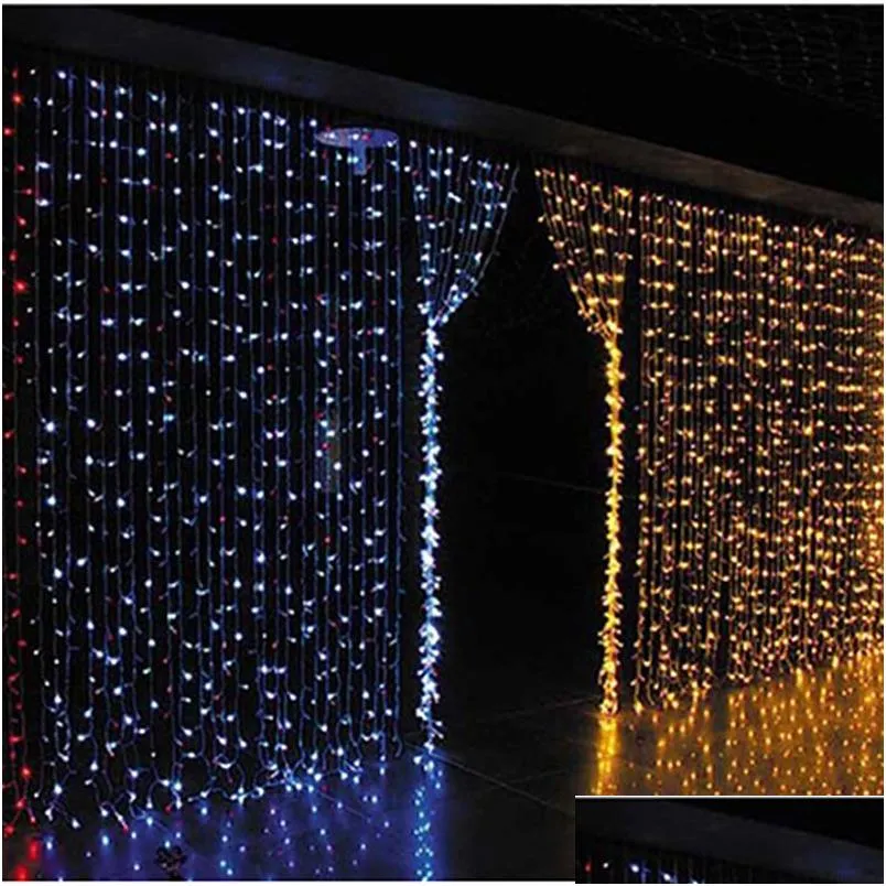 curtain lights christmas lights 10x8m 10x5m 10x3m 8x4m 6x3m 3x3m led lights christmas ornament lamp flash colored fairy wedding decor