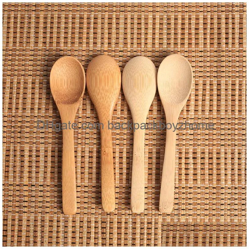 Spoons 12.8Cm/5Inch Wooden Spoon Ecofriendly Tableware Bamboo Scoop Coffee Honey Tea Soup Teaspoon Stirrer Cooking Utensil Tool Jy1022 Dhscw