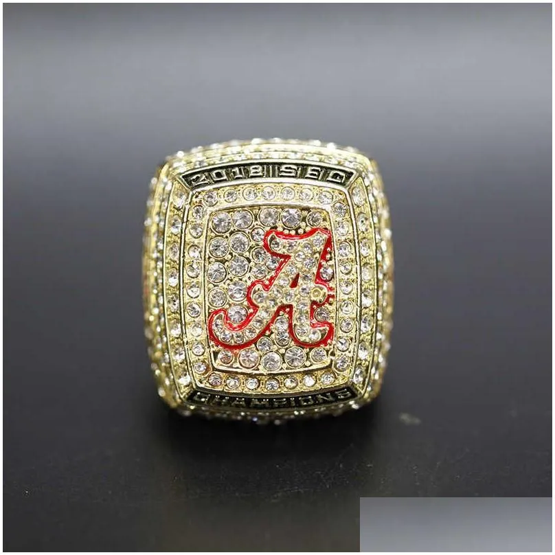 Cluster Rings Ncaa University Of Alabama Champion Ring Mtilayer Diamond Design Fans Drop Delivery Jewelry Ring Dhg2M