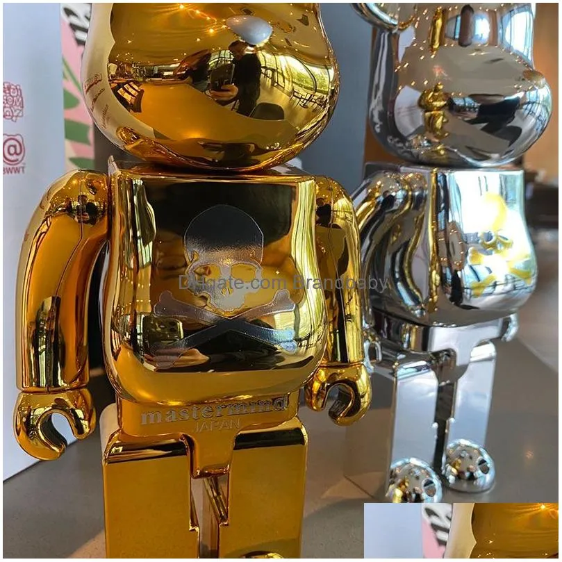 Movie & Games New Mmj Joint Gold And Sier Mirror Plating Will Ring Movable Skeleton Prosperity Trend Teddy Bear Ornament Hand-Made Chi Dha47