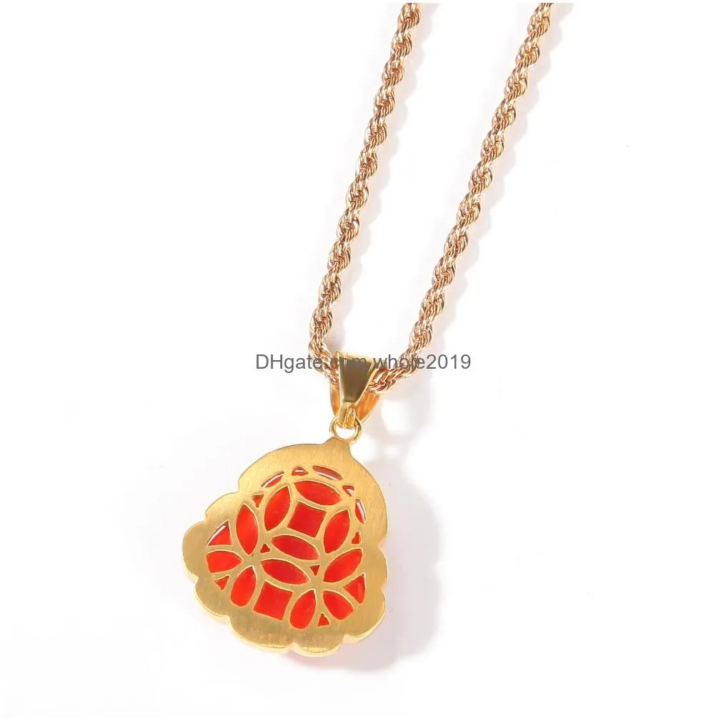 Pendant Necklaces Hip Hop Necklace Jewelry Chalcedony Maitreya Pendant High Quality Iced Out Buddha Gold Plated Necklaces Drop Deliver Dhydt