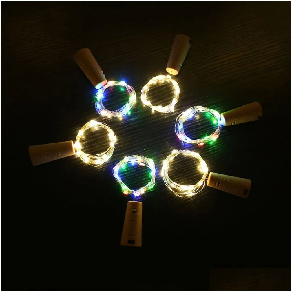 20leds light cork cork glass wine led copper string christmas party wedding holiday decoration string lights