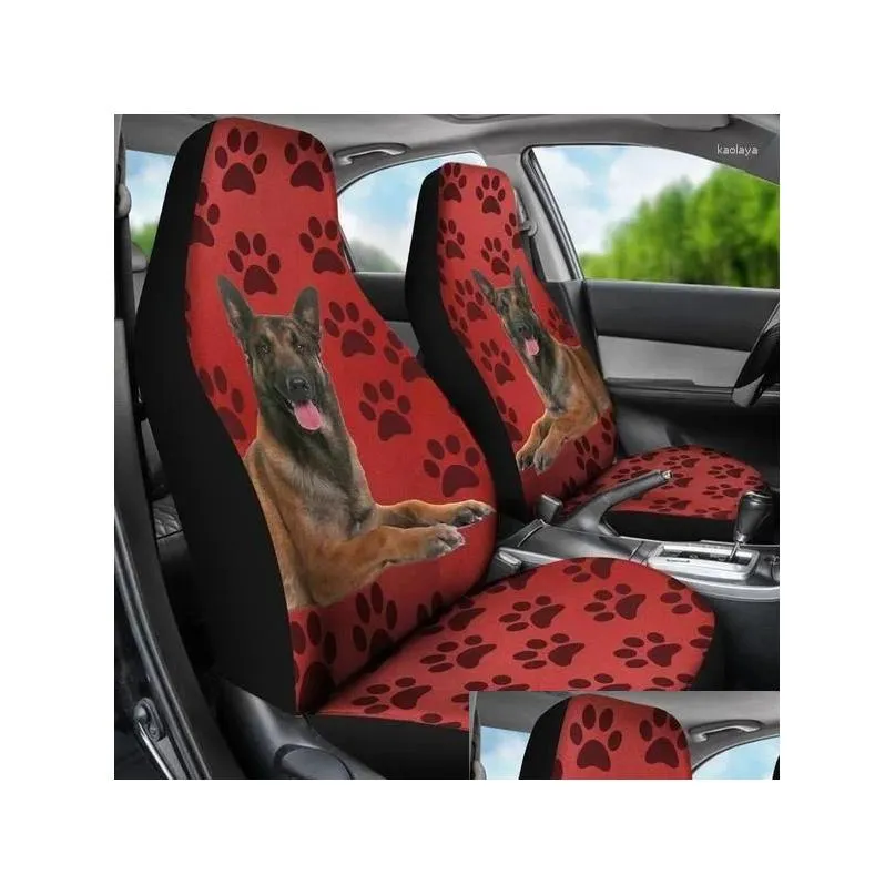 car seat covers 2pcs belgian malinois dog with paws print