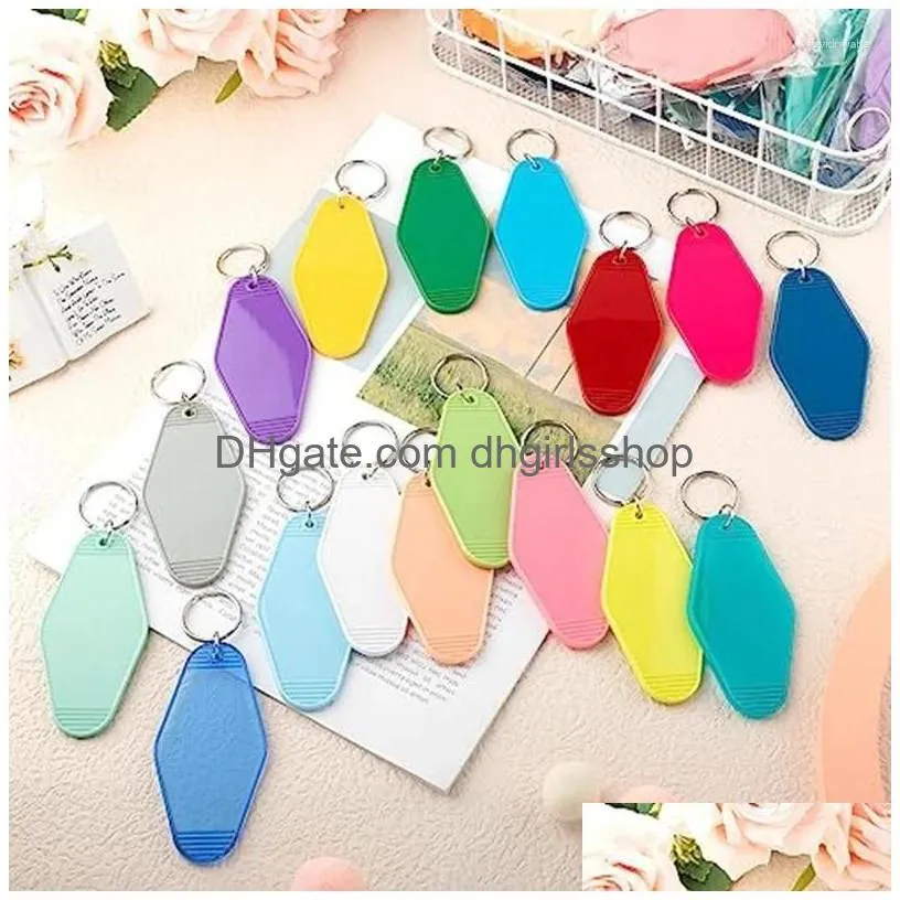 Keychains & Lanyards Keychains 100 Pcs 50 Colors Sublimation Vintage El Keychain Blanks Drop Delivery Fashion Accessories Dh3Pl