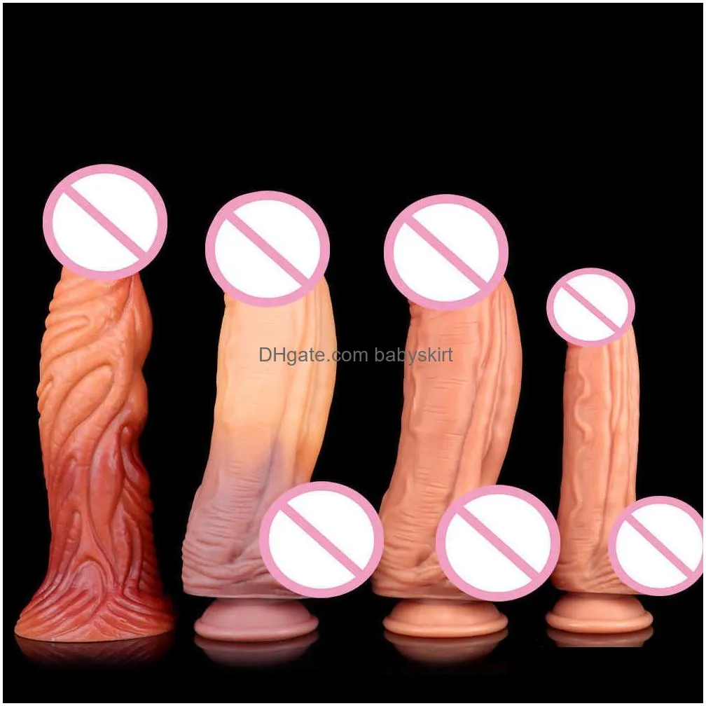 Other Skin Care Tools Dildos Extra Large And Thick Simated Makeup With Irregar Anal Plug Gradient Color Fake Penis Female Masturbator Dh8L2