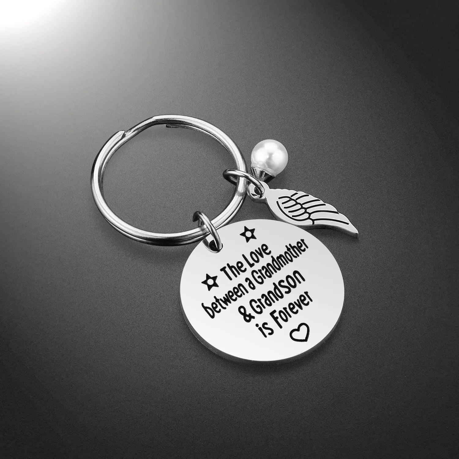 stainless steel thelovebetweenagrandmother grandmother love between key chain