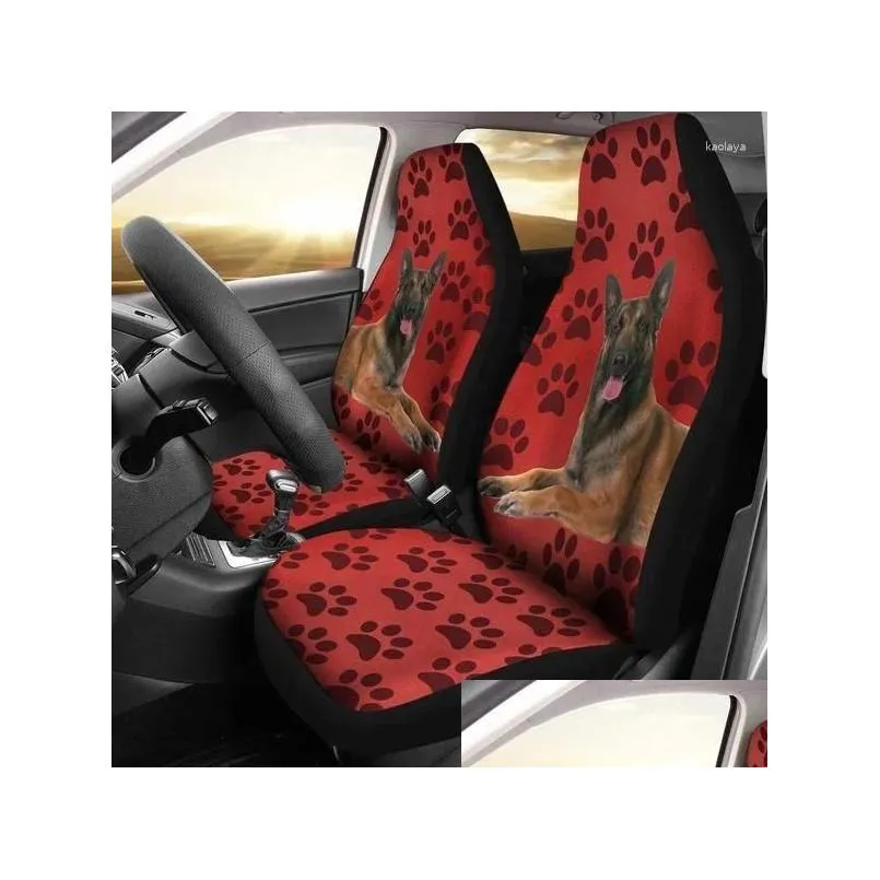 car seat covers 2pcs belgian malinois dog with paws print