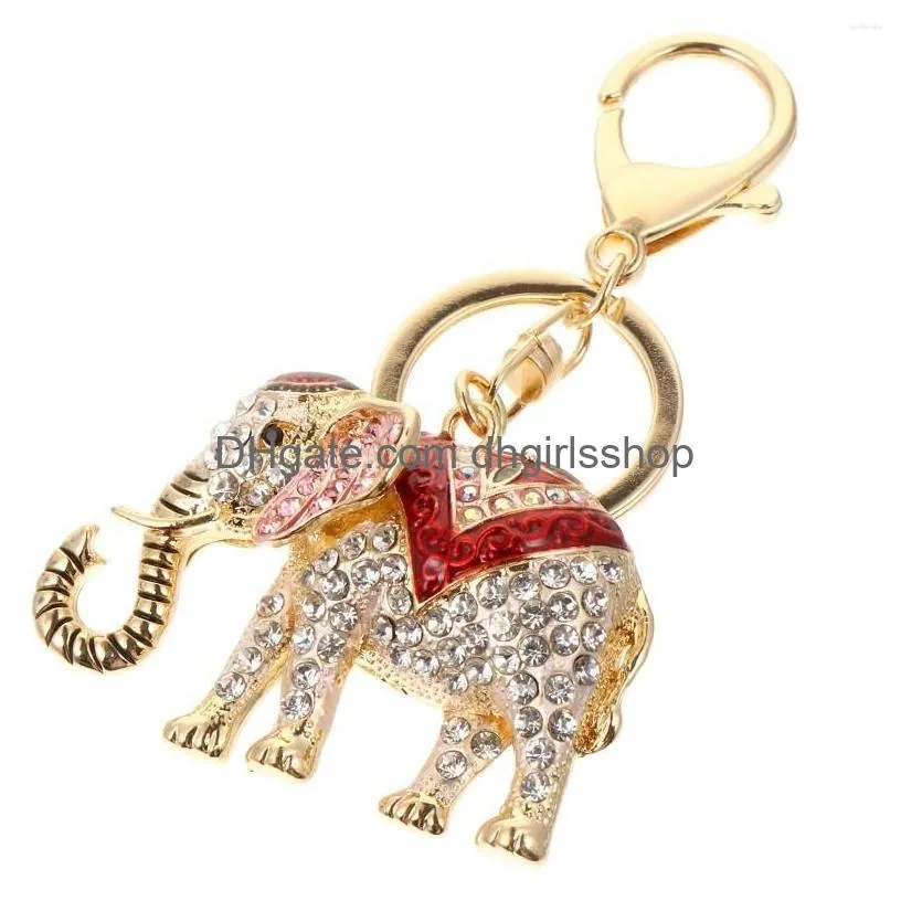 Keychains & Lanyards Keychains Elephant Keychain Bag Pendant Accessory Rings Fob Alloy Ornaments Drop Delivery Fashion Accessories Dh8Ds