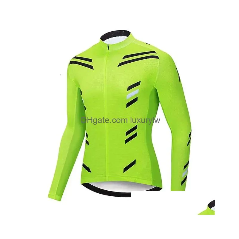 Cycling Shirts & Tops Cycling Shirts Tops Polyester Design Quick Dry Jersey Men Top Mountain Long Sleeve Custom Sublimation Riding Bik Ot0Ev