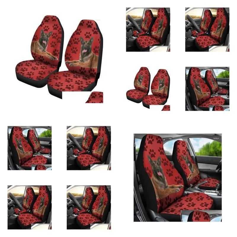 car seat covers 2pcs belgian malinois dog with paws print