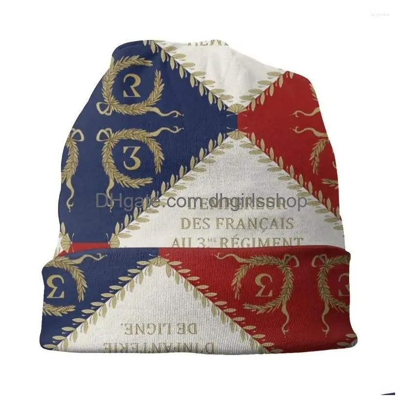 Berets Bonnet Hats Hip Hop Adt Mens Knit Hat Napoleonic French Regimental Flag E 1804 Shower Graphic Funny Knitting Drop Delivery Dhe72