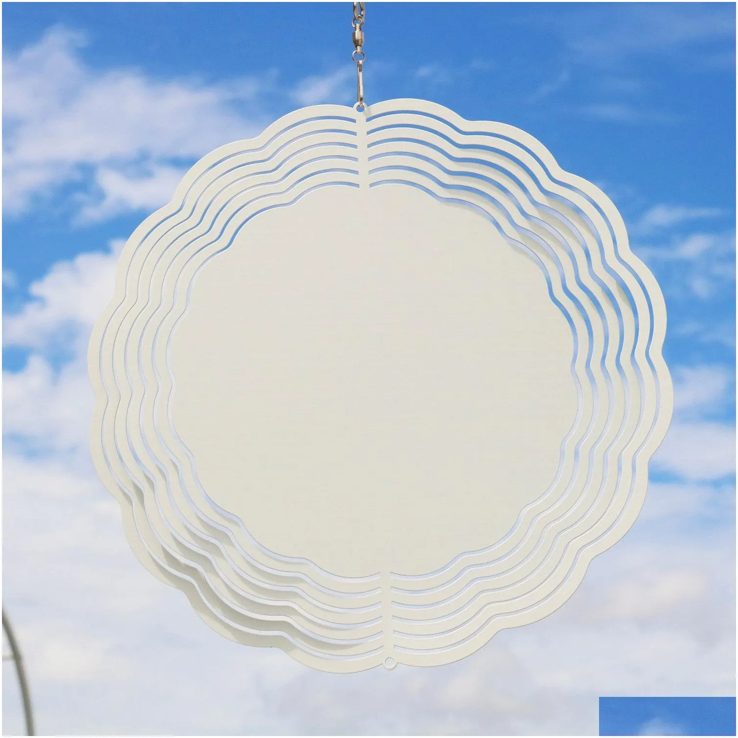 Pendants Sublimation Wind Spinner Metal Bell 10 Inch Double Side Transfer Aluminum Ornament Blank Diy Christmas Decoration Gift Drop D Dhzri