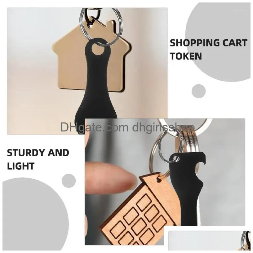 Keychains & Lanyards Keychains 2 Pcs Token Keychain Rings Bag Pendant Charms Shop Cart Backpack Trolley Tokens Zinc Alloy Compact Hol Dhngy