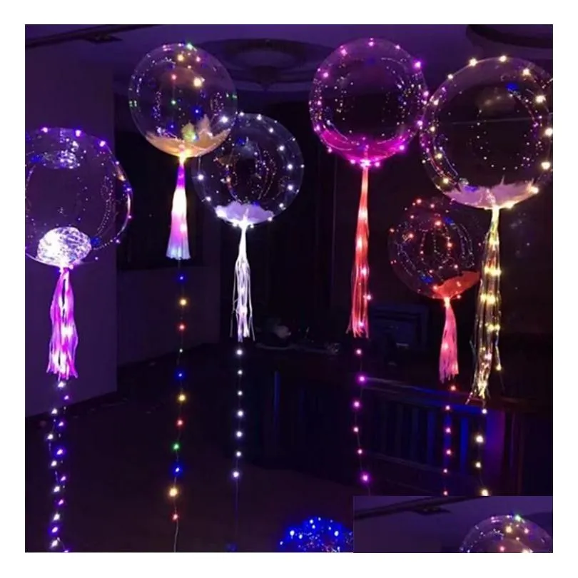 luminous led balloon string colorful transparent round bubble wedding balloons lighting more colors / after put in helium about
