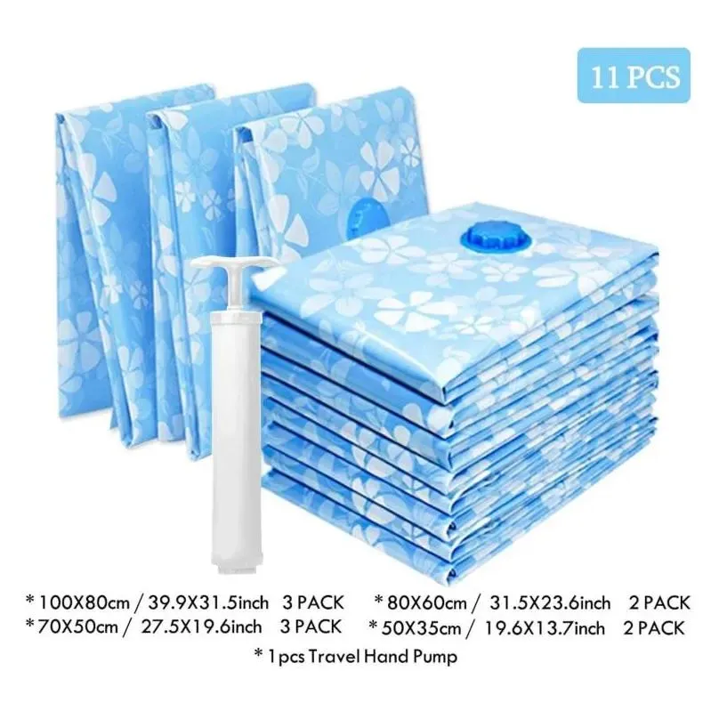 storage bags 11pack vacuum bag package space saver for bedding pillows towel clothes travel bedroom organizer