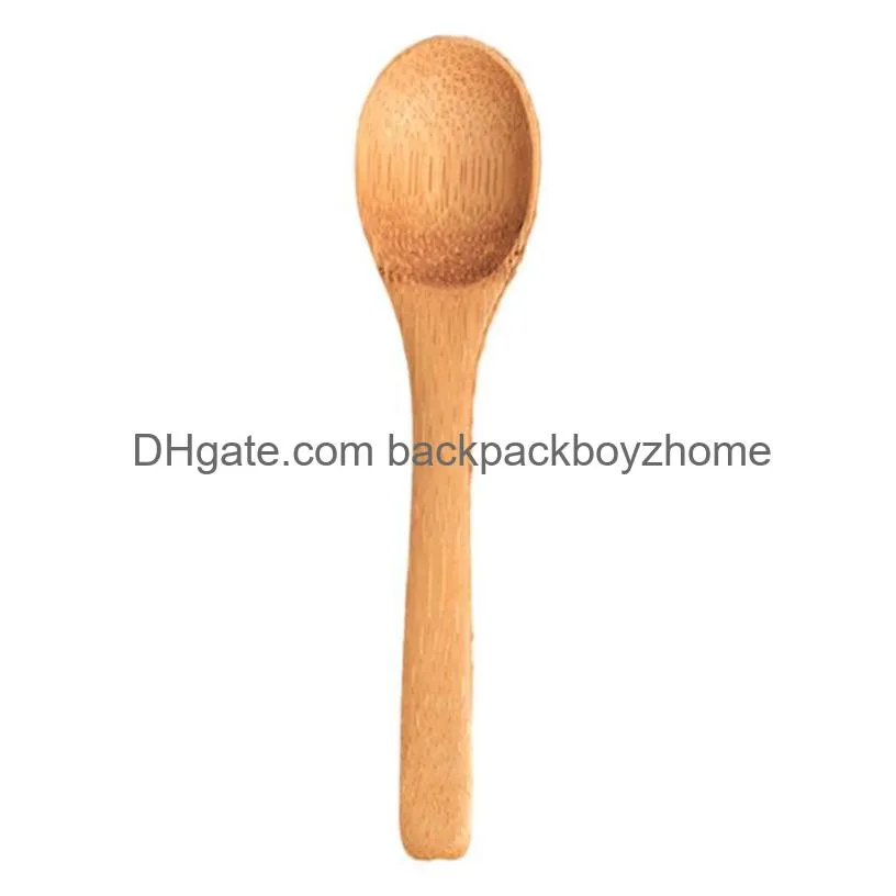 Spoons 12.8Cm/5Inch Wooden Spoon Ecofriendly Tableware Bamboo Scoop Coffee Honey Tea Soup Teaspoon Stirrer Cooking Utensil Tool Jy0293 Dh8Rj