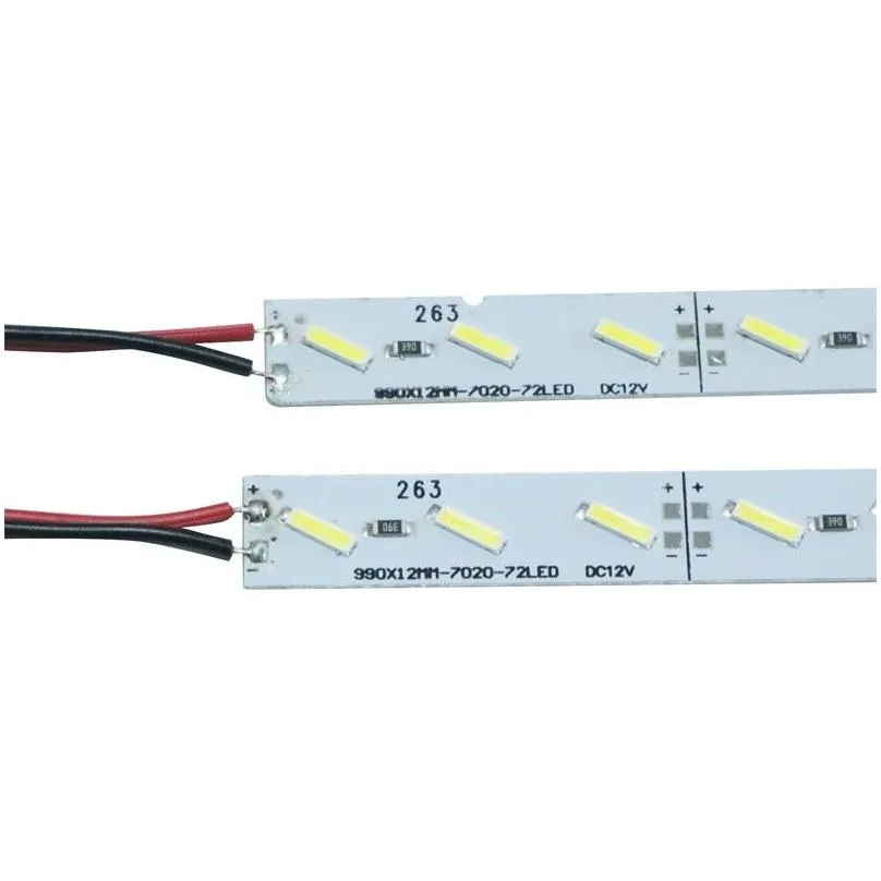 super bright hard rigid bar light dc12v 100cm 72 led smd 7020 aluminum alloy led strip light for cabinet/jewelry display