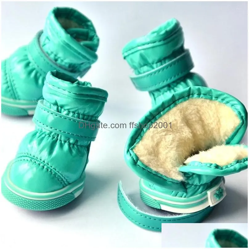 dog apparel 4 pcs/sets waterproof winter shoes for small dogs warm fleece puppy pet snow boots chihuahua yorkies teddy