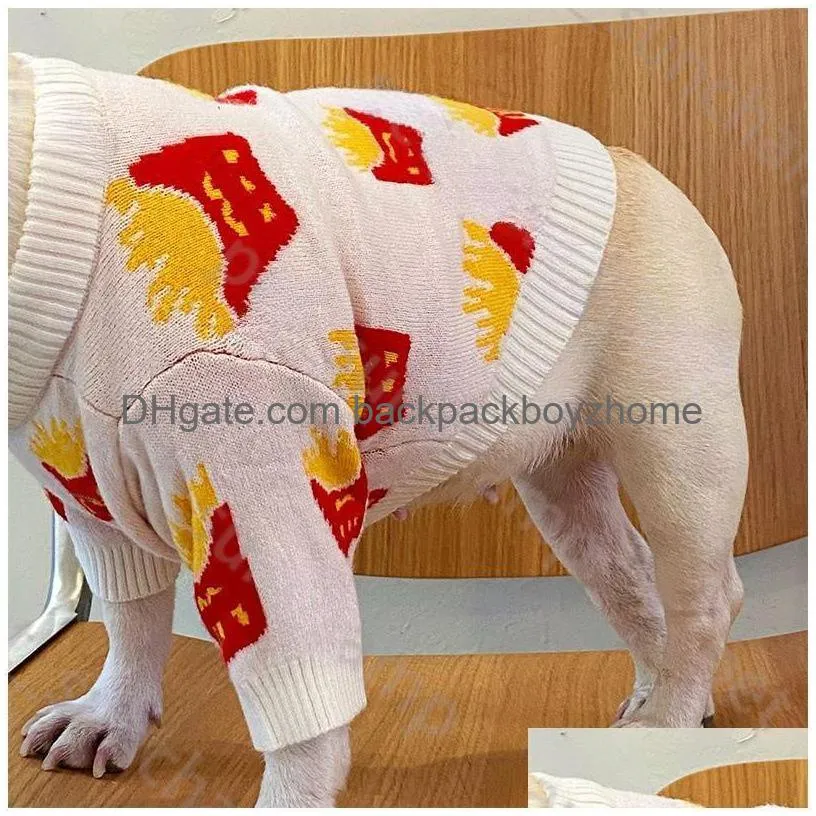 Dog Apparel Dog Knitting Sweater Casual Luxury Classic Double Presbyopia Designer Thicken Warm Hoodies Drop Delivery Home Garden Pet S Dhopk