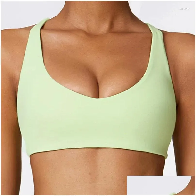 yoga outfit padding leisure bras beauty back workout tank top for women seamless bra tops comfort soft fitness plus size sports