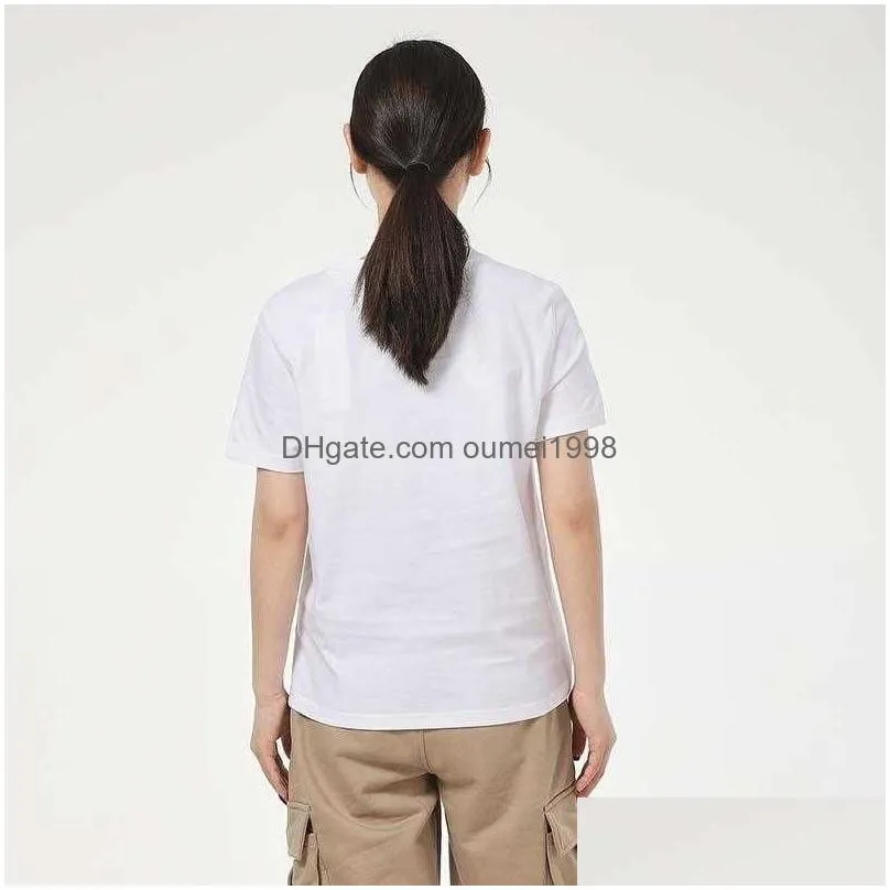 Men`S T-Shirts Italy Mens Womens Designers T Shirt Cotton Denim Jacquard Pocket Short Sleeve Man Crew Neck Streetwear Letter White Bla Dhyrk