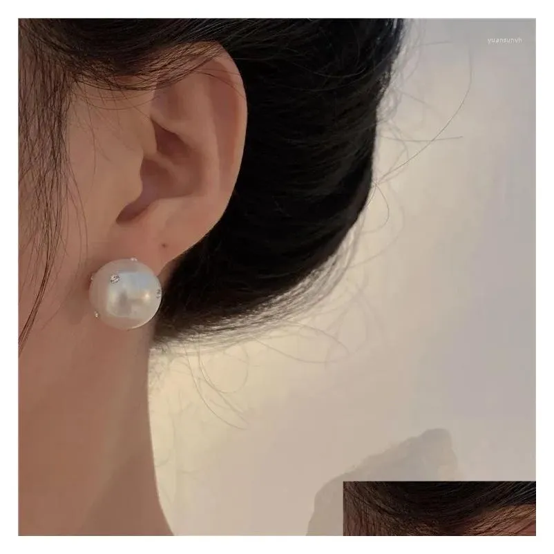 stud earrings classic double side simulated crystal pearl for women gift luxury designerjewelry