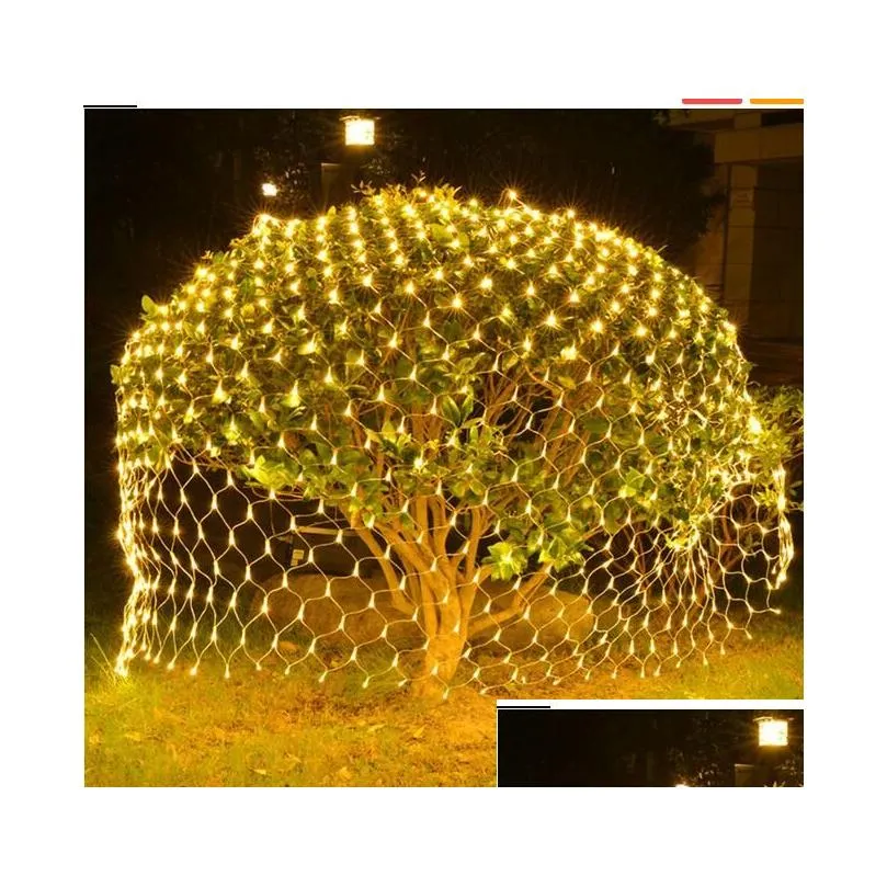 led 1.5mx1.5m 100 leds web net fairy christmas home garden light curtain net lights net lamps